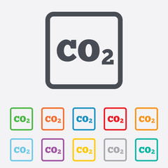 CO2 carbon dioxide formula sign icon. Chemistry
