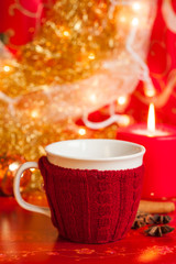 Obraz na płótnie Canvas merry christmas decoration with cup
