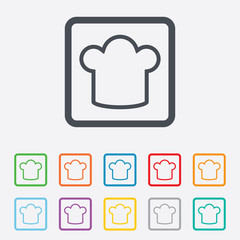 Chef hat sign icon. Cooking symbol.