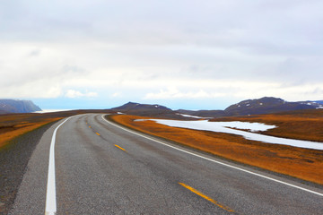 Open road.Northern Norway