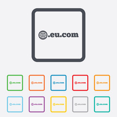 Fototapeta premium Domain EU.COM sign icon. Internet subdomain