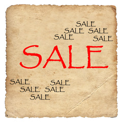 Sale on old paper background