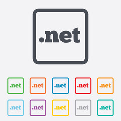 Domain NET sign icon. Top-level internet domain
