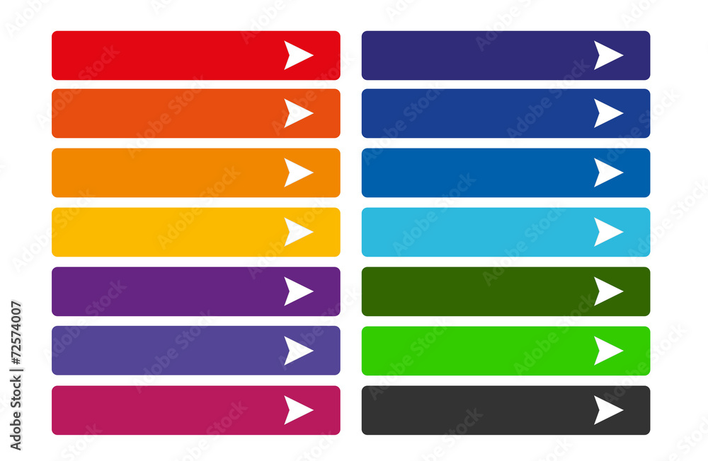 Wall mural set of colorful web buttons