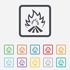 Fire flame sign icon. Heat symbol.