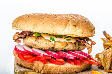 Chicken burger, healthy burger