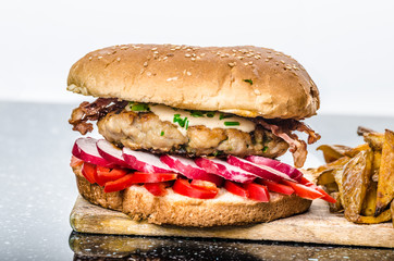 Chicken burger, healthy burger