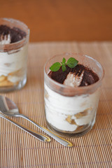 Fresh italian tiramisu dessert