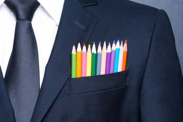 Multicolored businessman.