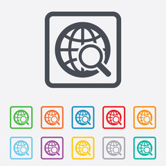 Global search sign icon. World globe symbol.
