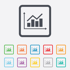 Graph chart sign icon. Diagram symbol.