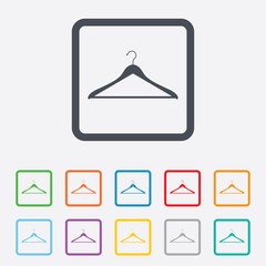 Hanger sign icon. Cloakroom symbol.