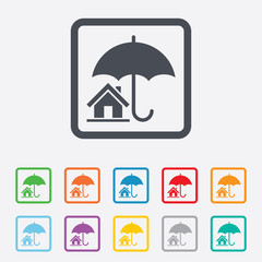 Home insurance sign icon. Real estate insurance.