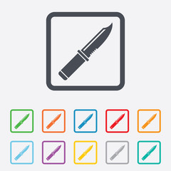 Knife sign icon. Edged weapons symbol.