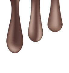 Set different chocolate droplets isolated on white background