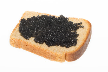 черный хлеб с черной икрой