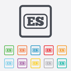 Spanish language sign icon. ES translation.