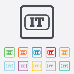 Italian language sign icon. IT Italy translation