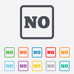 Norwegian language sign icon. NO translation