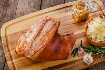 Baked pork shank with sauerkraut