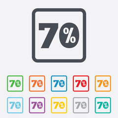 70 percent discount sign icon. Sale symbol.