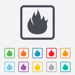 Fire flame sign icon. Fire symbol.