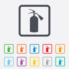 Fire extinguisher sign icon. Fire safety symbol.