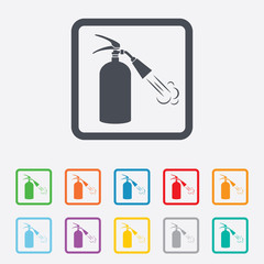 Fire extinguisher sign icon. Fire safety symbol.