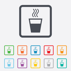 Hot water sign icon. Hot drink symbol.