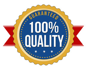 Hundred percent quality guaranteed badge