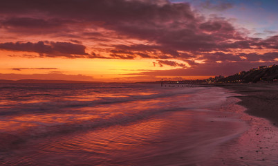 Fototapeta na wymiar Bournemouth Beach at Sunset