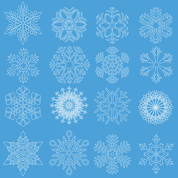 snowflakes in line style