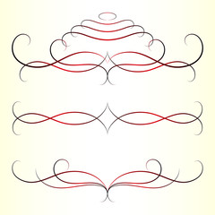 calligraphic design elements vector set