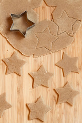 Cookie Stars cut and raw dough