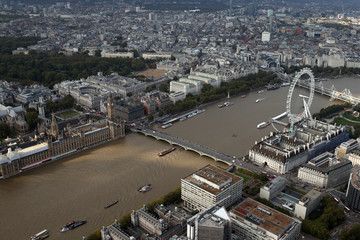 london city skyline view from above