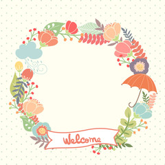 Floral autumn frame