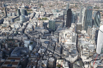 Naklejka premium london city skyline view from above