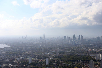 london city skyline view from above