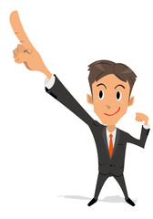 ビジネスマン　指差し　ポーズ