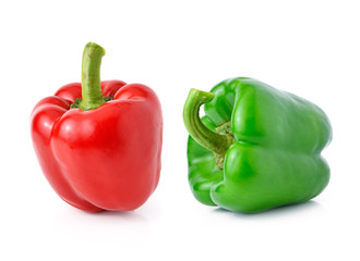 red green pepper on white background
