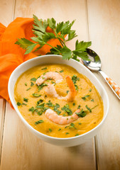 shrimp soup with parsley