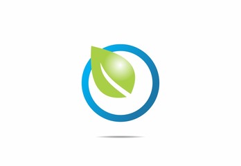 leaf, blue, globe, nature, eco, plant, logo, vector, simbol
