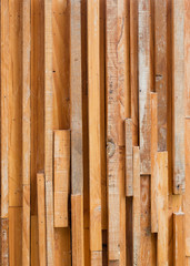 Obraz premium timber wood brown stick used wall texture background
