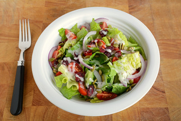 Fresh romaine and cherry tomato salad