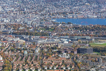 Zurich - view from Mount Uetliberg in autumn