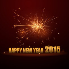 Happy New Year background with lit sparklers.vector