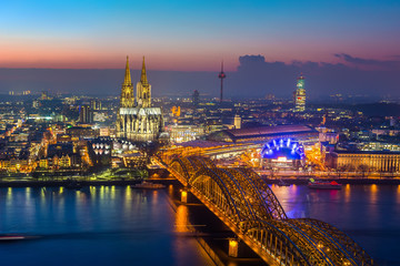 Cologne at dusk