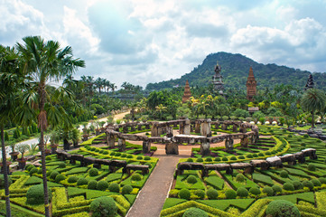 Nong Nooch Tropical Botanical Garden, Pattaya, Thailand - obrazy, fototapety, plakaty