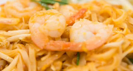 Pad Thai on White Dish