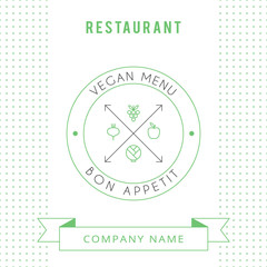 Restaurant Vegetarian Menu card design template.